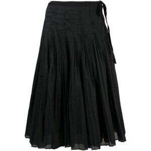 Tory Burch Black Pleated Tie Wrap Skirt sz 8